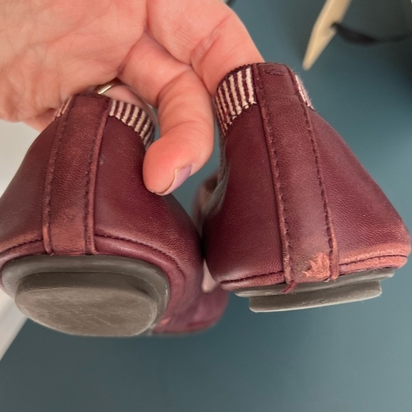 Tory Burch Burgundy Gabby Isabel Ballet Flats Size 7.5 - Picture 5 of 7